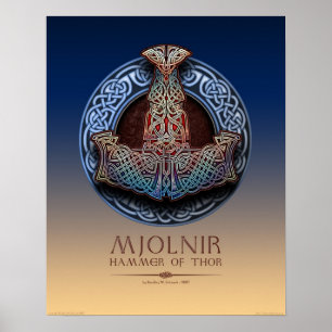 Póster Mjolnir - poster del martillo del Thor (16x20")