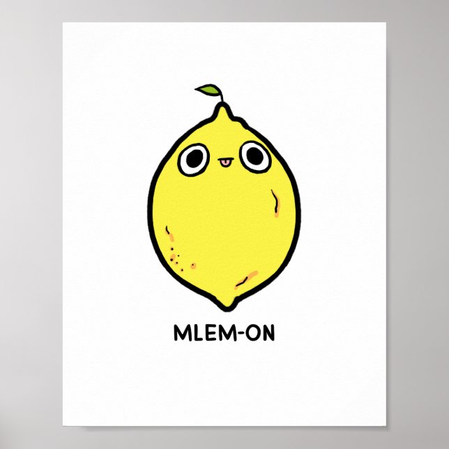 Póster Mlem-on Funny Lemon Fruit Pun Poster (Frente)