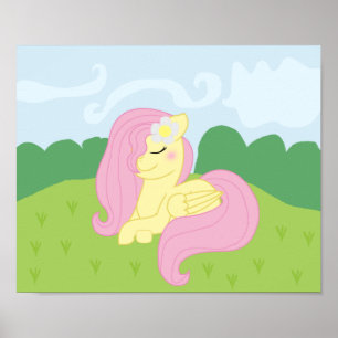 Póster ¡Mlp Fluttershy dibujado en propio poster del