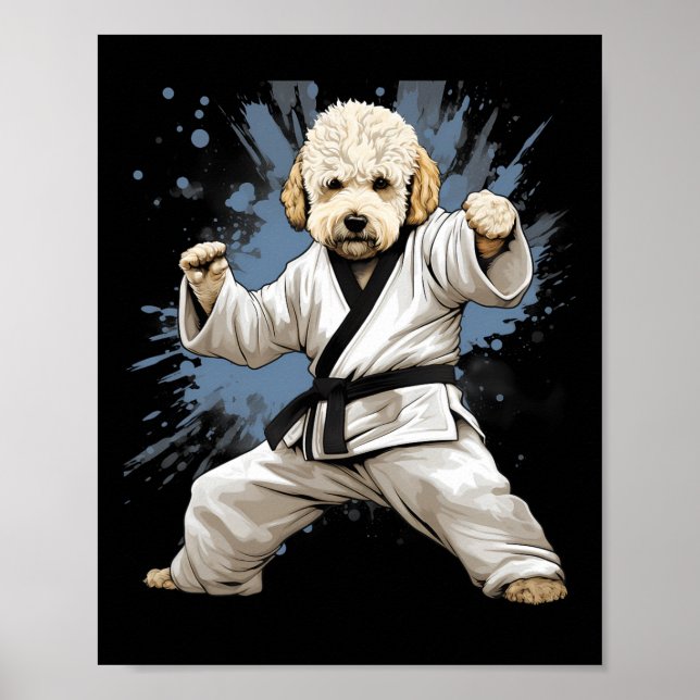 Póster Mma Goldendoodle Dog Karate (Frente)