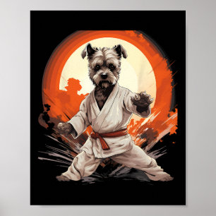 Póster Mma Miniatura Schnauzer Dog Karate Hombres Mujeres