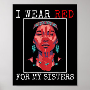 Póster Mmiw nativa india americana Llevo Rojo Por Hermana