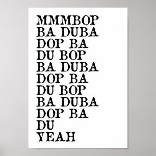 Póster Mmmbop Funny Song Lyric Wall Art Print