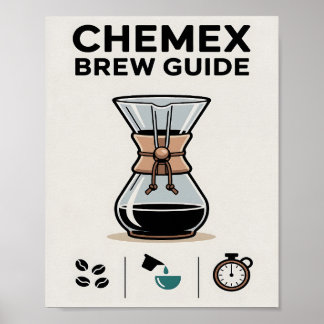 Póster Mnimalist Chemex Brew Guide Wall Poster