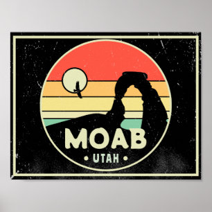 Póster Moab Utah Vintage Desert Sunset Retro Souvenir 80