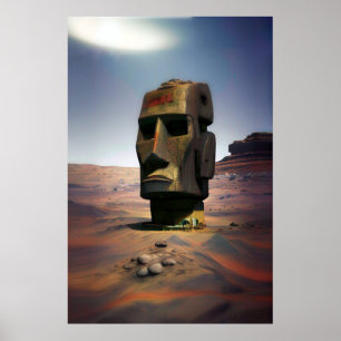 Póster Moai de Mars Wombott