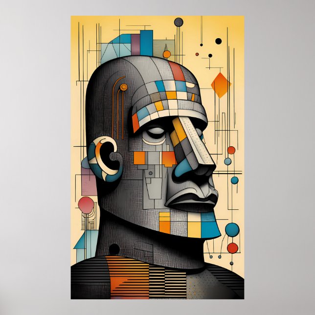 Póster Moai del siglo XXI - Ken Gage Tiki Art (Frente)