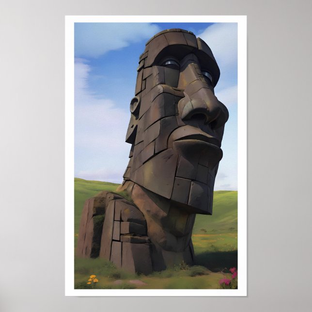 Póster Moai en el Molehill (Frente)