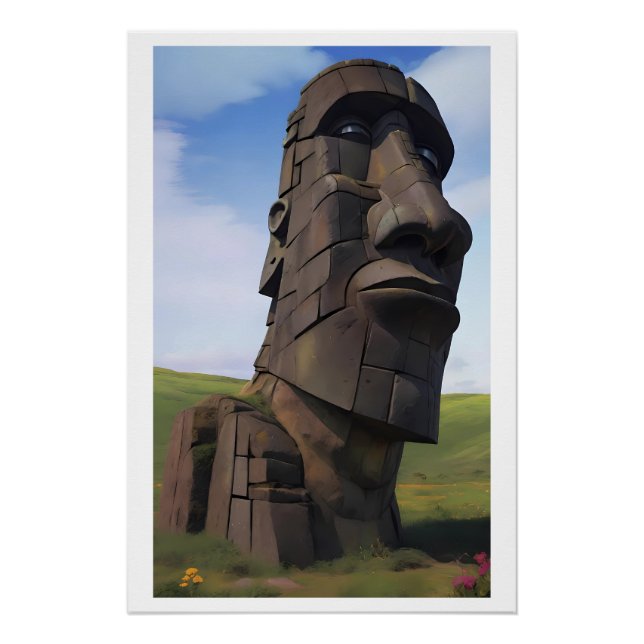 Póster Moai en el Molehill (Anverso)