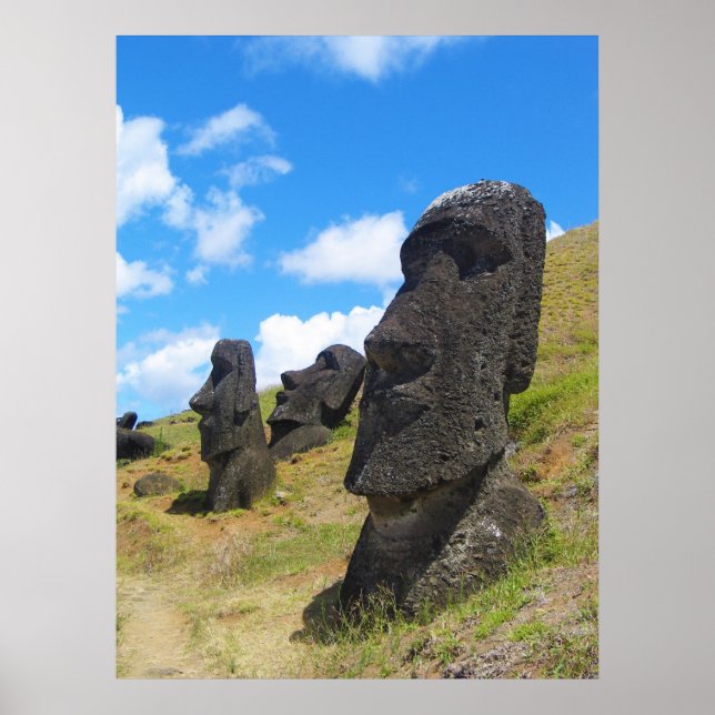 Póster Moai en Rano Raraku Isla de Pascua (Frente)