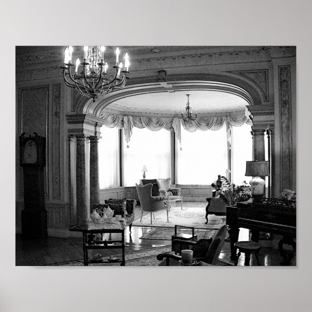 Póster Mobiliario Antiguo Vintage Fotografía En Blanco Y  (Frente)