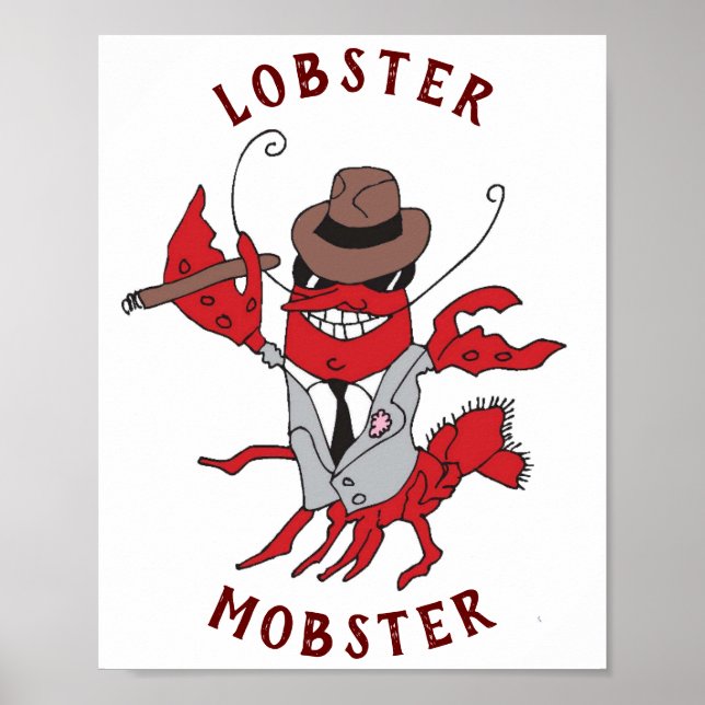 Póster Mobster de Lobster 🦞 Gracioso Gangster Gran Regal (Frente)