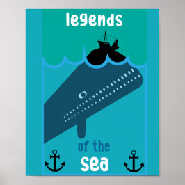 Póster Moby Dick Sea Fantasy | Funny Ocean And Sea Servin