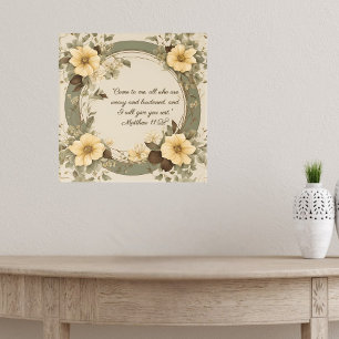 Póster Moca Floral Personalizable de Crema de Mantequilla