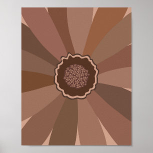 Póster Mocha Mousse Daisy Floral
