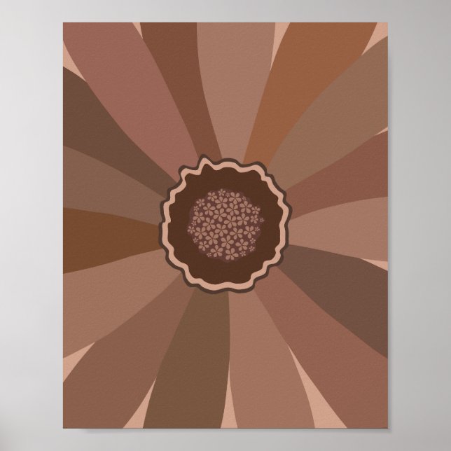 Póster Mocha Mousse Daisy Floral (Frente)
