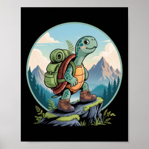 Póster Mochila De Senderismo De Tortugas Para La Naturale