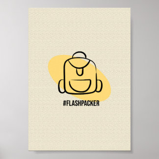 Póster Mochila Flashpacker - Viaje Minimalista
