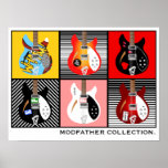 Póster Mod Brit Pop Art electric guitar collection<br><div class="desc">Mod Brit Pop Art electric guitar collection Poster</div>