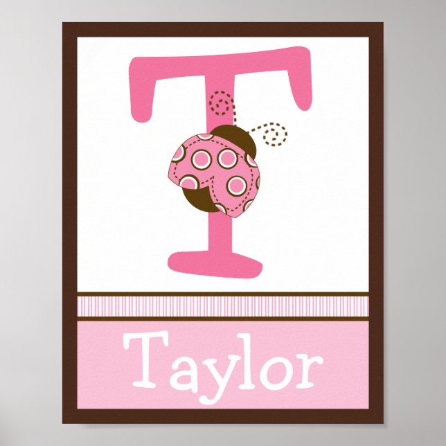 Póster Mod Ladybug Letter & Name Wall Art Poster (Frente)