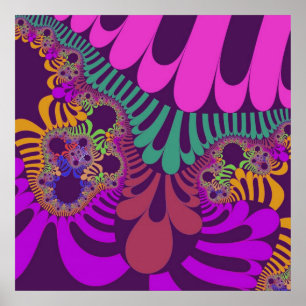 Póster Mod morado y rosa