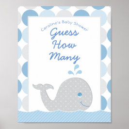 Póster Mod Whale Adivina Cuántos Boy Juego De Baby Shower