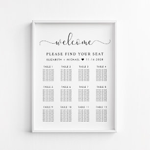 Póster Moda 12 Tabla de asientos para Bodas de tabla