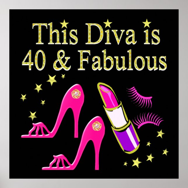 PÓSTER MODA 40 Y FABULOSO DISEÑO DE REINA DE MODA (Frente)