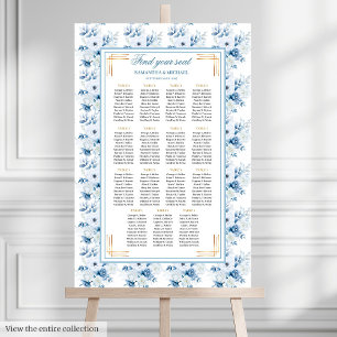 Póster Moda acuarela Pastel Blue Gold Seasits Chart