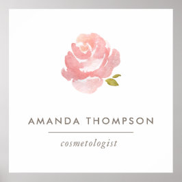 Póster Moda acuarela Rubor Rosa rosa