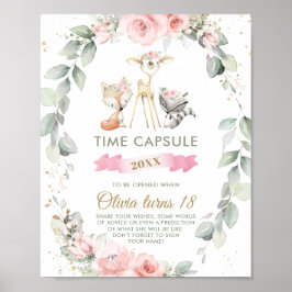 Póster Moda Animales de Woodland Capsule de tiempo vegeta