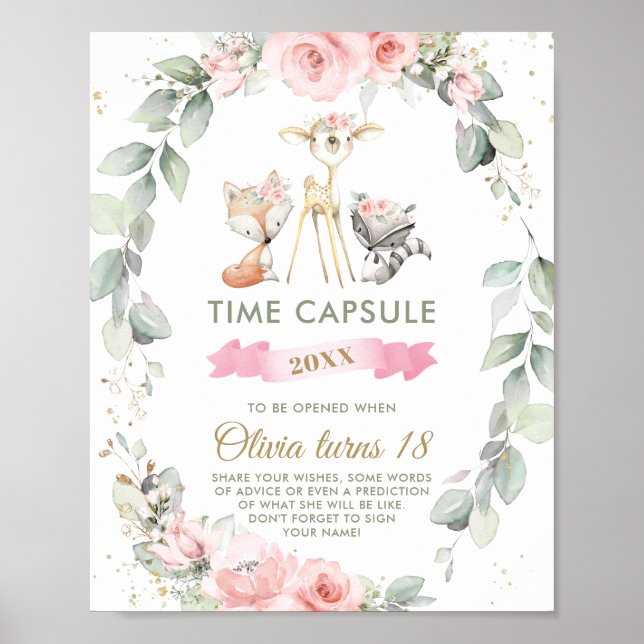 Póster Moda Animales de Woodland Capsule de tiempo vegeta (Frente)