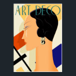 Póster Moda Art Deco 03<br><div class="desc">A lo largo de los años 20 y 30, cuando el art decó estaba en su apogeo, su influencia estaba en todas partes, desde la arquitectura a la moda, desde el diseño de los enseres domésticos a la publicidad. Por más moderno que nunca, su elegancia simplificada sigue con nosotros hoy...</div>
