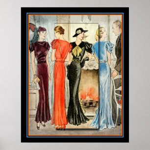 Póster Moda Art Deco Imprimir 16 x 20