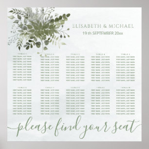 Póster Moda azul turquesa color de agua verde eucalipto