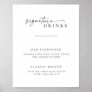 Póster Moda + Boda de script simple Firma Bebe Rótulo