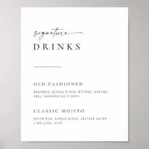 Póster Moda + Boda de script simple Firma Bebe Rótulo