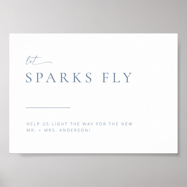 Póster Moda + Boda moderno Rótulo de salida Sparkler | Az (Frente)