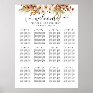 Póster Moda bohemia Boda floral Terra Cotta