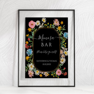 Póster Moda Boho Flor silvestre Floral Wreath Mimosa Bar