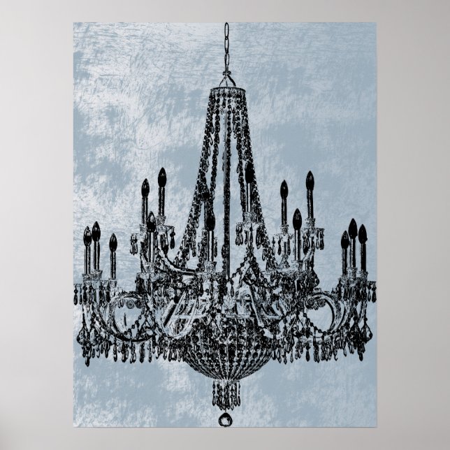 Póster Moda Candelier Blue Grunge (Frente)