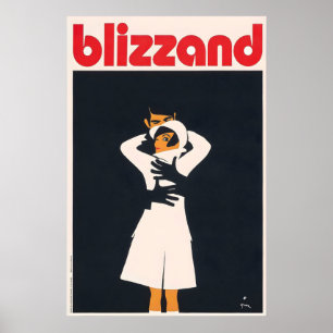 Póster Moda de Abrigo Blizzand Años 60 Moda Femenina Fran