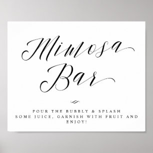 Póster Moda de bar Mimosa Ducha nupcial o Rótulo Boda