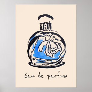 Póster Moda de botella de Perfume Francés