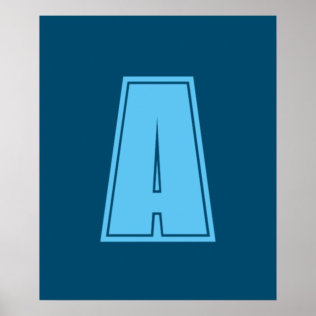 Póster Moda de caligrafía inicial de monograma Ocean & Sk (Frente)