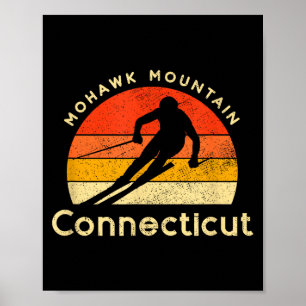 Póster Moda de esquí vintage montaña mohawk connecticut m