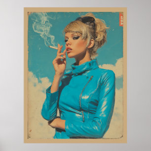 Póster Moda de fumar Retro Glam