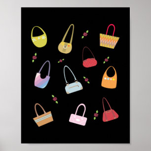 Póster Moda de la colección de bolsos de mano