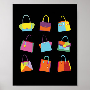 Póster Moda de la colección de bolsos de mano