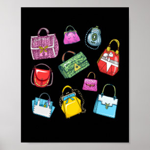 Póster Moda de la colección de bolsos de mano